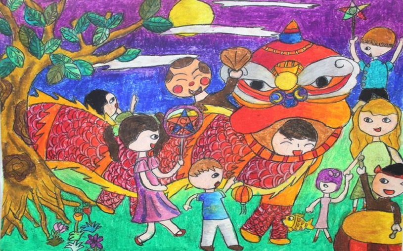 Hướng dẫn vẽ tranh đề tài Lễ Trung Thư đơn giản, đẹp cho trẻ